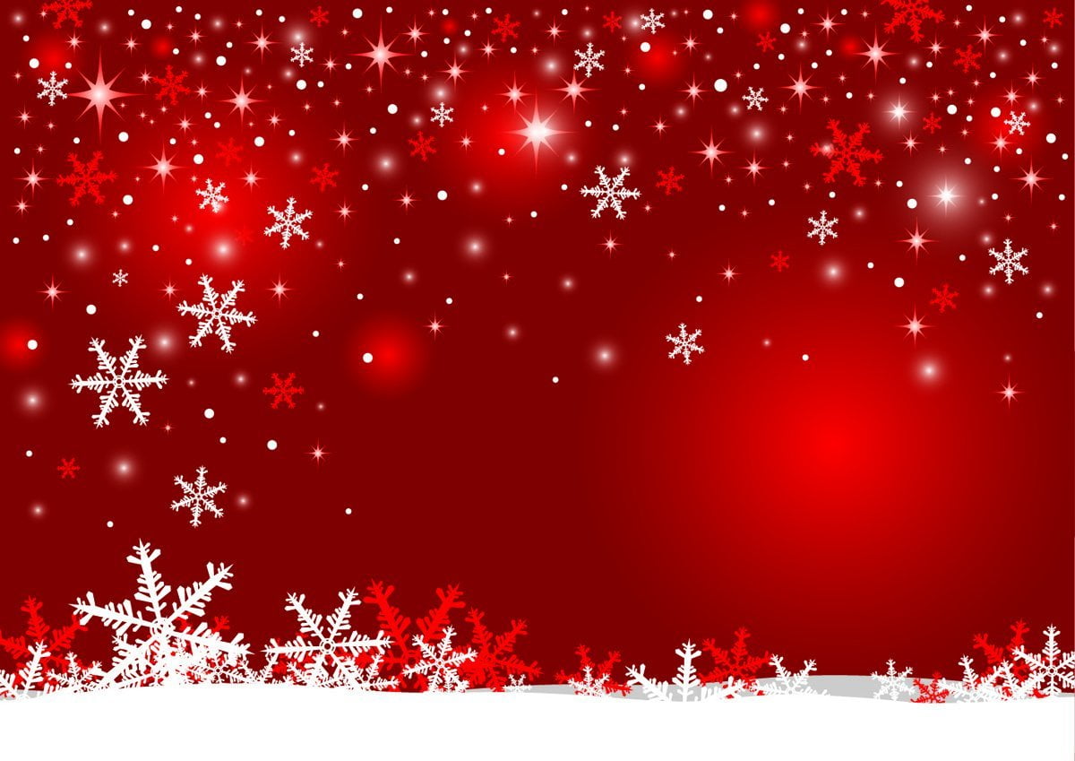 MOHome Polyester Fabric 7x5ft Red Glitter Christmas Backdrops Snowflake Photo Background for ...
