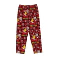 thumbnail image 4 of Balery Vintage Santa Skiing Red Plaid print Women's Pajama Pants,Ultra Lightweight Pjs,Lounge Pant-, 4 of 9