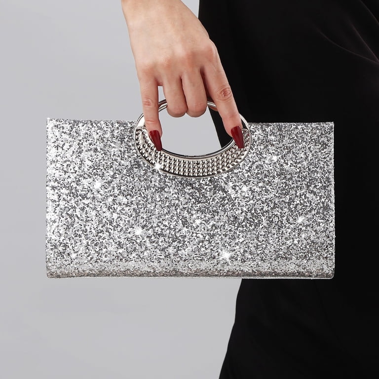 Jaucin Wedding Clutch Silver Purse for Women Evening Dress Purses Formal -  Walmart.com