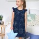 thumbnail image 4 of Balery Snowflake Dark Blue Camisón de princesa para niñas, pijama de algodón con mangas abullonadas, suave y bonito.-XX-Large, 4 of 6