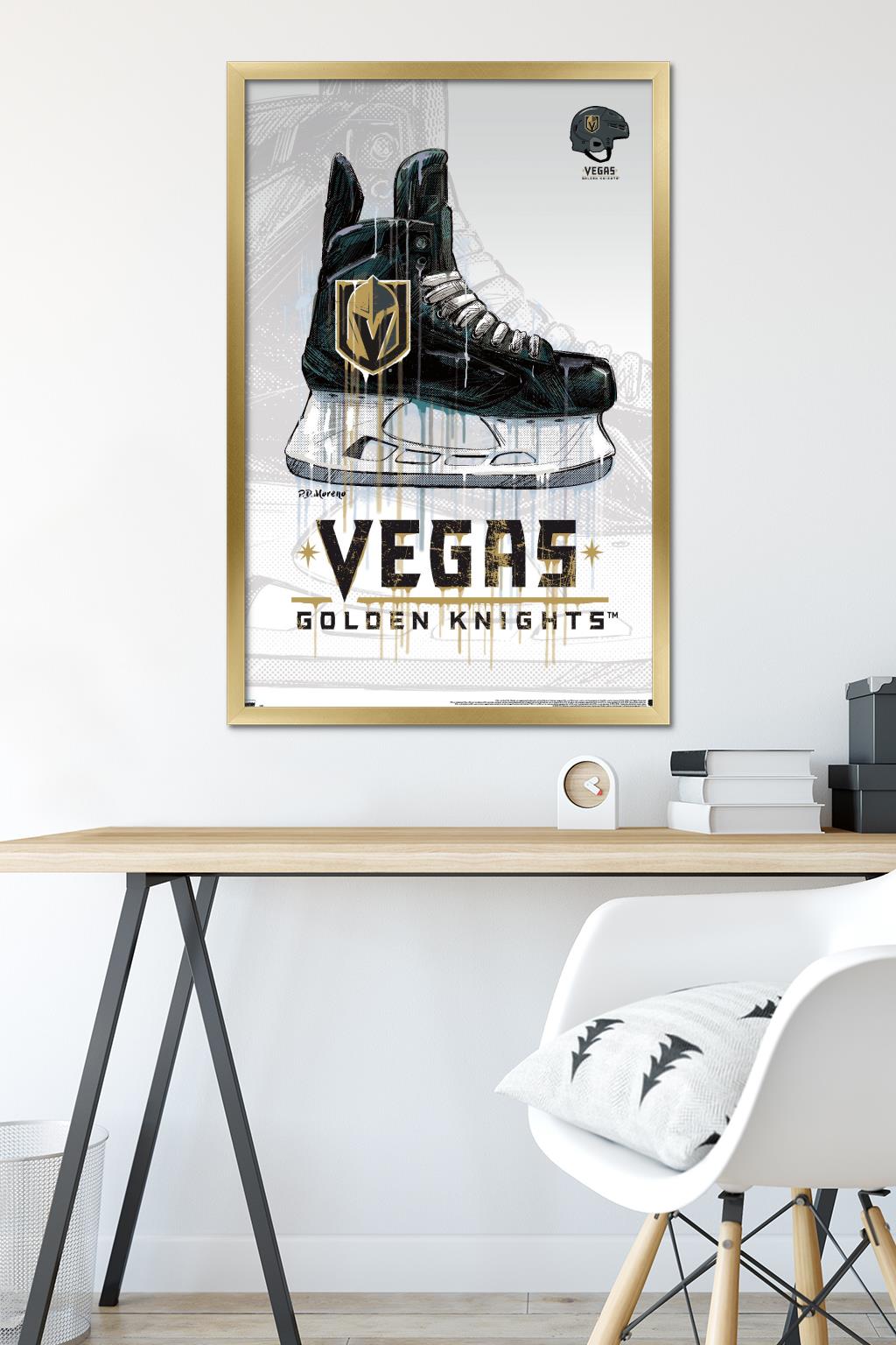 NHL Vegas Golden Knights - Drip Skate 20 Wall Poster, 22.375" x 34", Framed