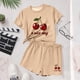 thumbnail image 4 of Vestido de Verano con Mangas Niños Verano Ocio Cuello Redondo Mangas Cortas Y Pantalones Cortos Dos Piezas para Niños Lindo Conjunto de Verano, 4 of 6