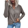 thumbnail image 1 of CEHVOM Women Long Sleeve Knotted Solid Color V Neck Pullover Knitted Sweater, 1 of 4