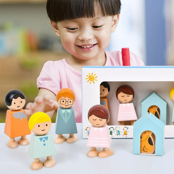 5 Piezas Montessori Educación Temprana Personajes Bloques de Construcción Bebé Cognición Juguetes Juguetes de Desarrollo Hugo Bloques construcción