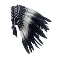 thumbnail image 3 of Indio Penacho de Plumas Sombrero de Jefe Accesorio de Disfraz Corona de Fantasía de Poliéster Duradero Adecuado para Fiestas Temáticas Y Actua Negro, 3 of 8