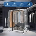 thumbnail image 6 of 50'' Clear Garment Rack Cover Dustproof Clothes Rack Cover Clear Garment Bags Waterproof Wardrobe Cover with 2 Durable Zippers for Garment Rack, 6 of 10