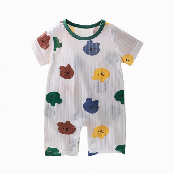 CAUYDY Infant Boy Clothing 3 6 9 12 18 24 Months Preemie Loungewear for Girl Newborn Short Sleeved Bodysuit Baby Spring Summer Romper Sizes 6-9 Months,Green