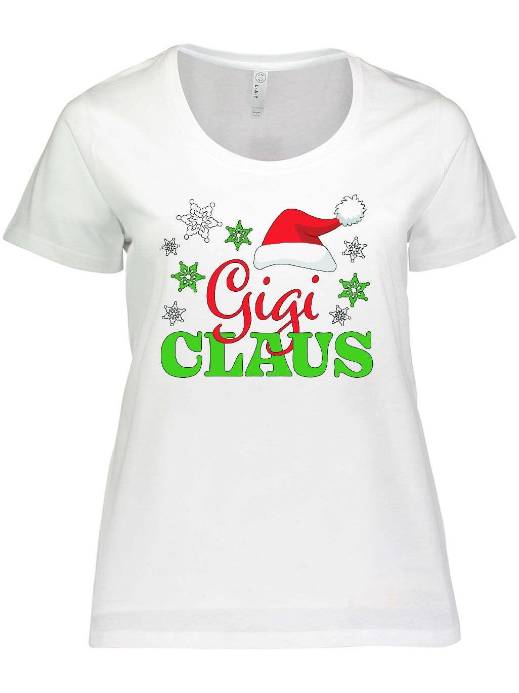 Pregnancy Reveal Ideas for Gigi Holiday Sale Women's Christmas Tee Shirt with Buffalo Plaid Print and Santa Gigi Gift for Gigi