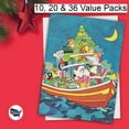 thumbnail image 4 of Santa Boat Vintage Retro Christmas Holiday Greeting Cards | 10 Pack Bulk Set (4x6), 4 of 6