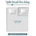 thumbnail image 2 of Super Soft Fleece Fitted Sheet - Split Head Flex King Size - Extra Plush Polar Fleece - Deep Pocket - All Season Cozy Warmth (SHFK, Grey), 2 of 6