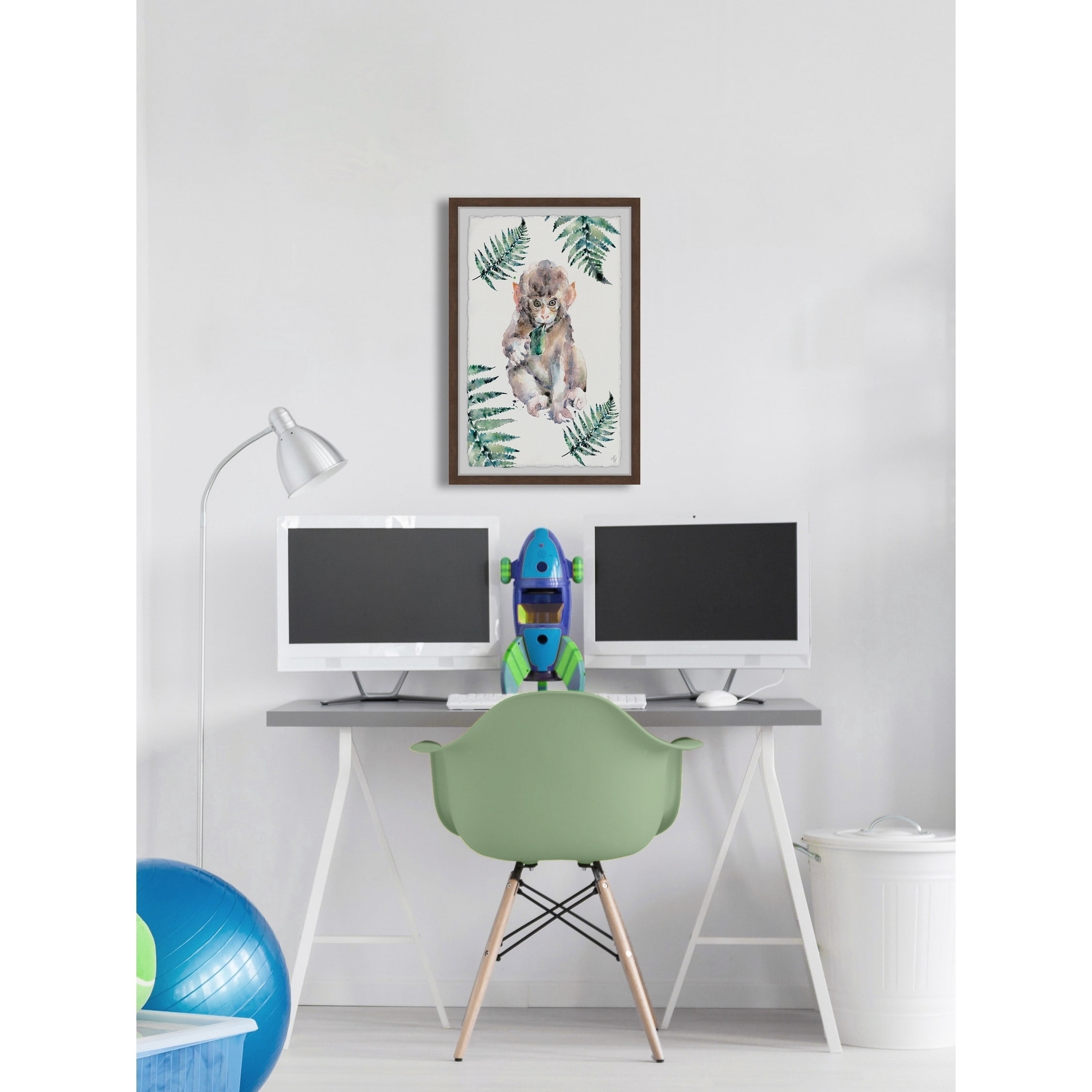 Marmont Hill Monkey Fern Framed Wall Art, 20.00" x 1.50"