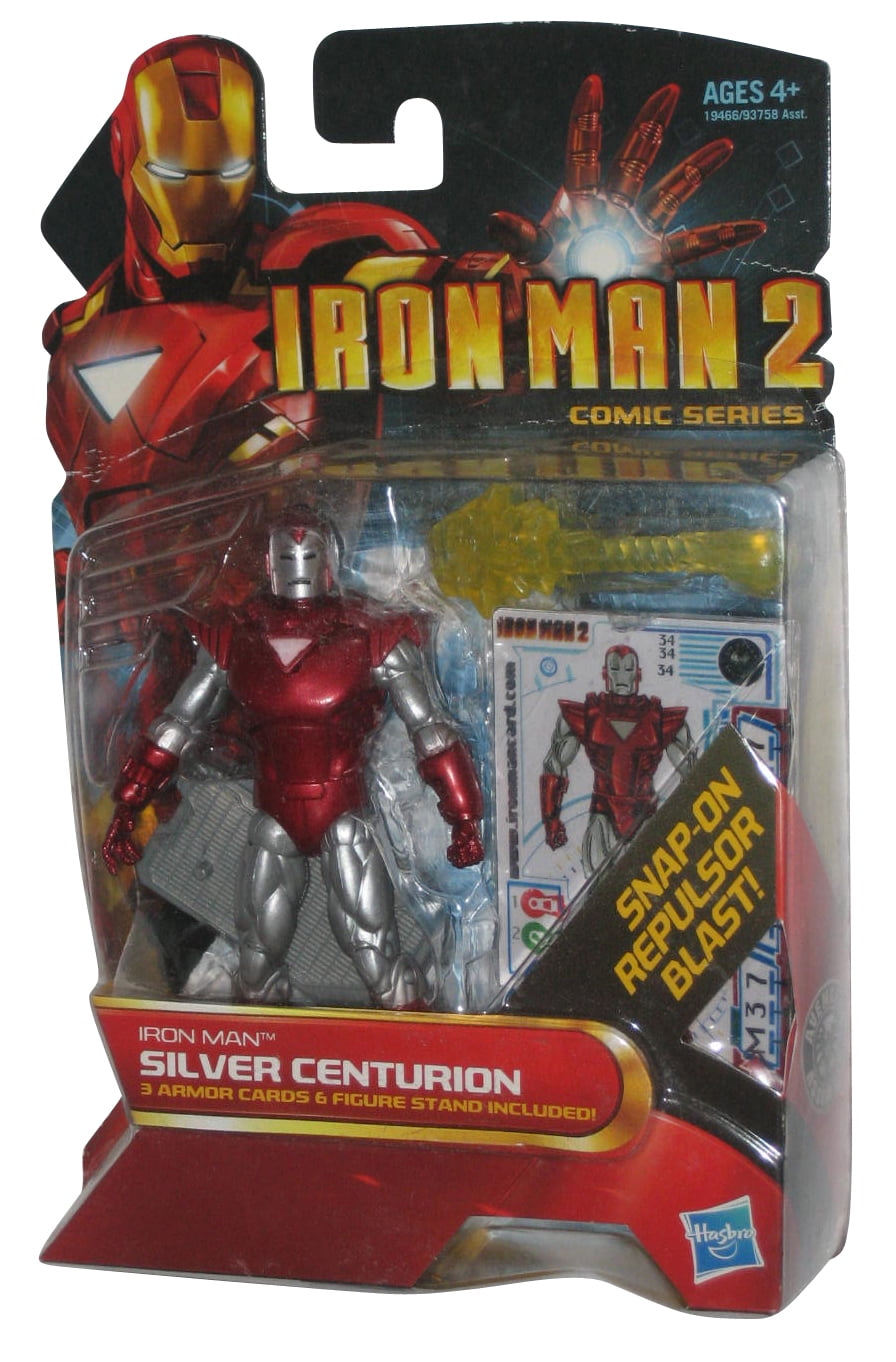 Marvel Iron Man 20 Silver Centurion 20 20010 Hasbro Action Figure w/ Cards