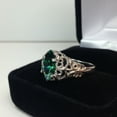 thumbnail image 6 of HeartsAndYou 1ct Natural Green Emerald Wide Filigree Engagement Ring 14k SOLID White Gold, 6 of 9