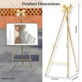 thumbnail image 3 of CaliDecor 53” H Gold Easel Stand for Sign, Large Adjustable Metal Display Standing with Butterfly Bow Top for Displaying Pictures Wedding Poster Holder Showcasing, 3 of 8