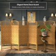 thumbnail image 2 of Red Lantern 4 ft. Short Fiber Weave Folding Screen - Light Beige - 6 Panels, 2 of 7