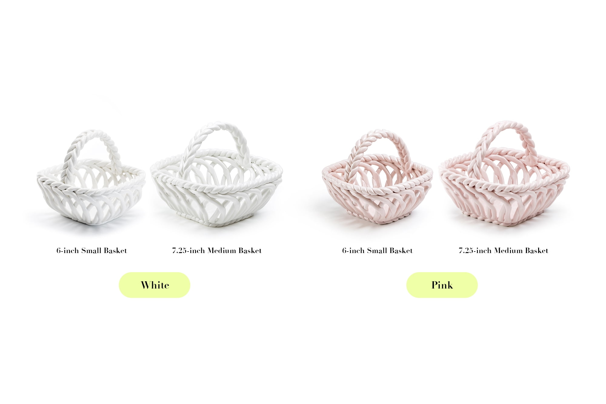Potter's Studio 7.25" Hand Woven Easter Medium Basket - Pink Grace Teaware