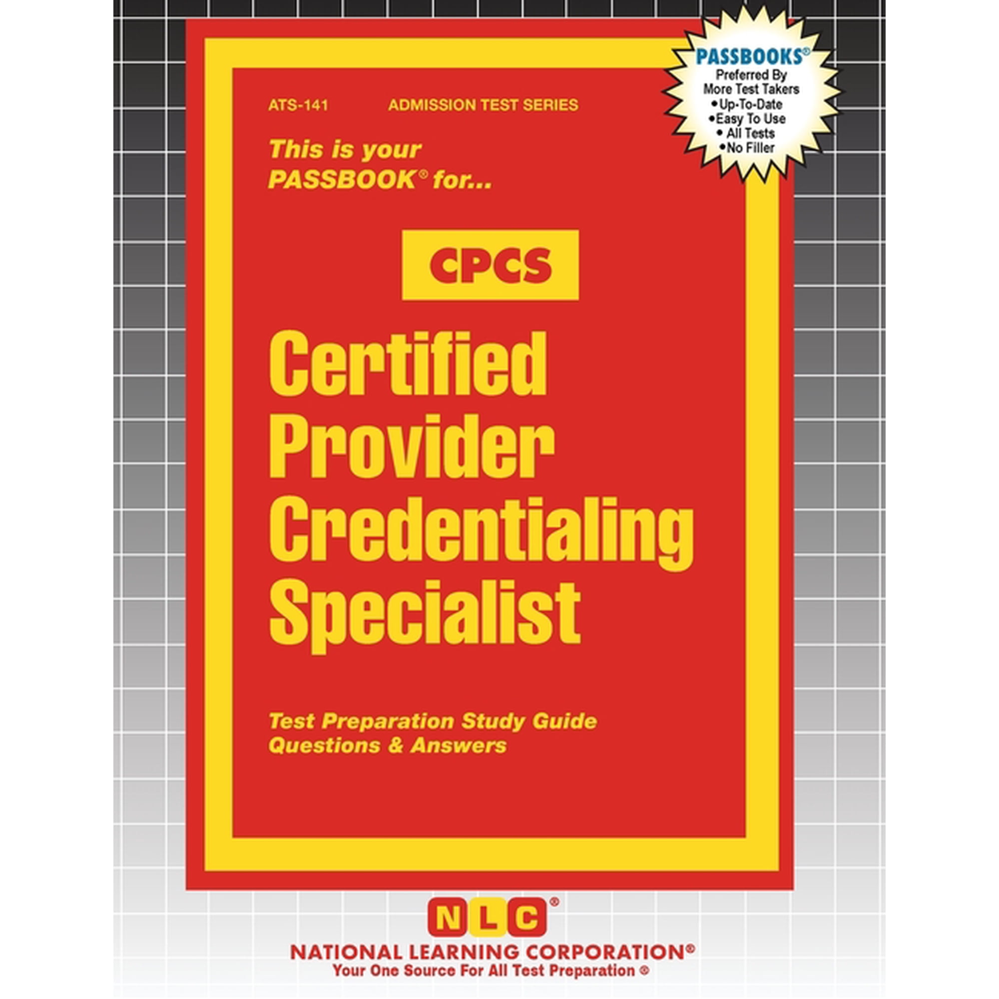 Admission Test Certified Provider Credentialing Specialist (CPCS), Book 141, (Paperback)