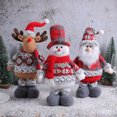 thumbnail image 3 of Muñeco de peluche navideño SUSUchens con patas retráctiles, muñeco de nieve de pie, reno de peluche, decoración de mesa para fiestas navideñas en casa, regalo de Año Nuevo, alce, 3 of 8