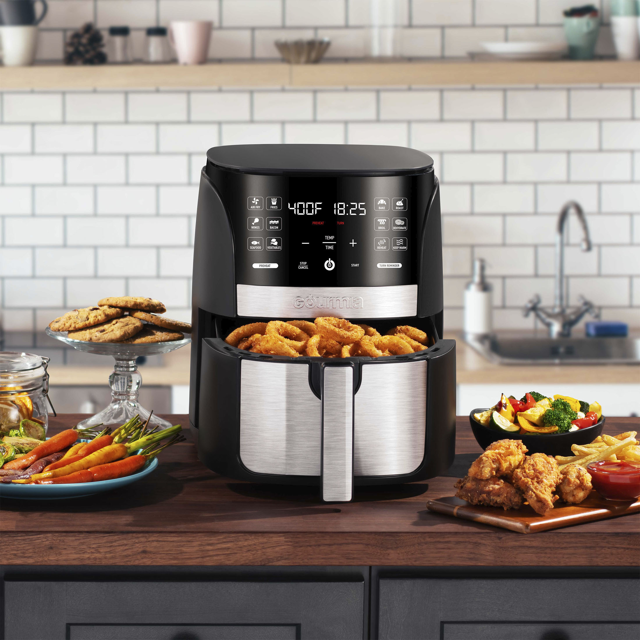 Gourmia 6 Qt Digital Air Fryer with Guided Cooking and 12 One-Touch Cooking Functions, 13.58 H, New - image 3 of 9