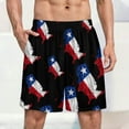 thumbnail image 2 of Faty-T Texas Flag Map Men's Pajama Shorts Drawstring Pajama Pants Loungewear Pj Bottoms with Pockets, 2 of 8