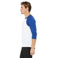 thumbnail image 4 of The Bella + Canvas Unisex 3/4 Sleeve Baseball T-Shirt - WHITE/ TR ROYAL - XS, 4 of 4