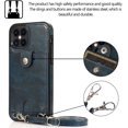 thumbnail image 3 of Necklace Crossbody Case for iPhone 12/iPhone 12 Pro PU Leather Wallet Lanyard Case Cover with Card Holder Adjustable Detachable Anti-Lost Neck Strap Case for iPhone 12/iPhone 12 Pro,6.1",Blue, 3 of 14