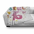 thumbnail image 3 of 16th Birthday Soft Flannel Fleece Throw Blanket, 16 Hearts Stars and Flowers Unique Girls Joyous Fun Design, Cozy Plush for Indoor and Outdoor Use, 60" x 80", Multicolor, by Ambesonne, 3 of 6