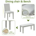 thumbnail image 4 of MAYEERTY 6 Piece Wooden Dining Table Set, Wooden Dining Table with 4 Upholstered Chairs and Bench for 6 People, Rectangular Dining Table Set with Crystal Decoration,Silver grey, 4 of 6