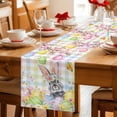 thumbnail image 5 of Easter Bunny Table Runner 60 Inches, Spring Colorful Eggs Flower Branch Plaid Bed Runner Dresser Scarves Tabletop for Indoor Outdoor Parties/Ceremony/Banquet, 13" x 60", 5 of 8