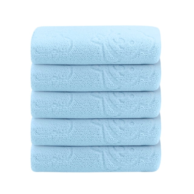 Serviettes pour le Visage pour Salle de Bain, Serviette de Bain Simple Embossée 5 Couleurs - Douce Absorbante