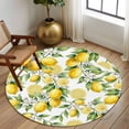 thumbnail image 2 of Round Rugs 6 Ft, Lemon Non Slip Area Rugs for Kitchen Bedroom Entryway, Yellow Fruits Summer Watercolor Botanical Leaf Plant Washable Carpet Runner Rug Floor Mats for Bedroom Home Decor, 2 of 8