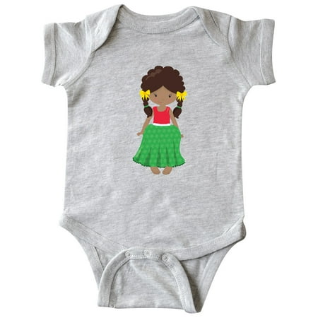 

Inktastic African American Girl Fashion Girl Green Skirt Gift Baby Girl Bodysuit