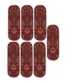 thumbnail image 3 of Ottomanson Non-Slip Rubberback Oriental 8.5" x 26" Indoor Oval Stair Treads, 14 Pack, Red, 3 of 8