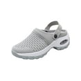 thumbnail image 3 of SIMANLAN Mules Shoes for Women Slip on Mules Sneakers Closed Toe Mesh Sandals Breathable Clogs Mules Wedge Platform Shoes Gray 8.5, 3 of 9