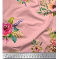 thumbnail image 1 of Soimoi Cotton Jersey Fabric Leaves & Anemone Flower Fabric Prints By Yard 58 Inch Wide, 1 of 1