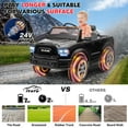 thumbnail image 6 of Ram Ride on Cars, 12V Licensed Powered Dodge Ram Ride on Toy Car with Remote Control, Electric Truck Car for Kids 3-5 w/Music Player/LED Headlights/Safety Belt/Water Cup Holder, Black, 6 of 9