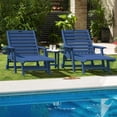thumbnail image 4 of Nalone Chaise Lounge Outdoor 5-Position Adjustable Backrest, HDPE Lounge Chair for Outside for Patio Poolside Deck Beach Backyard Navy Blue, 4 of 8