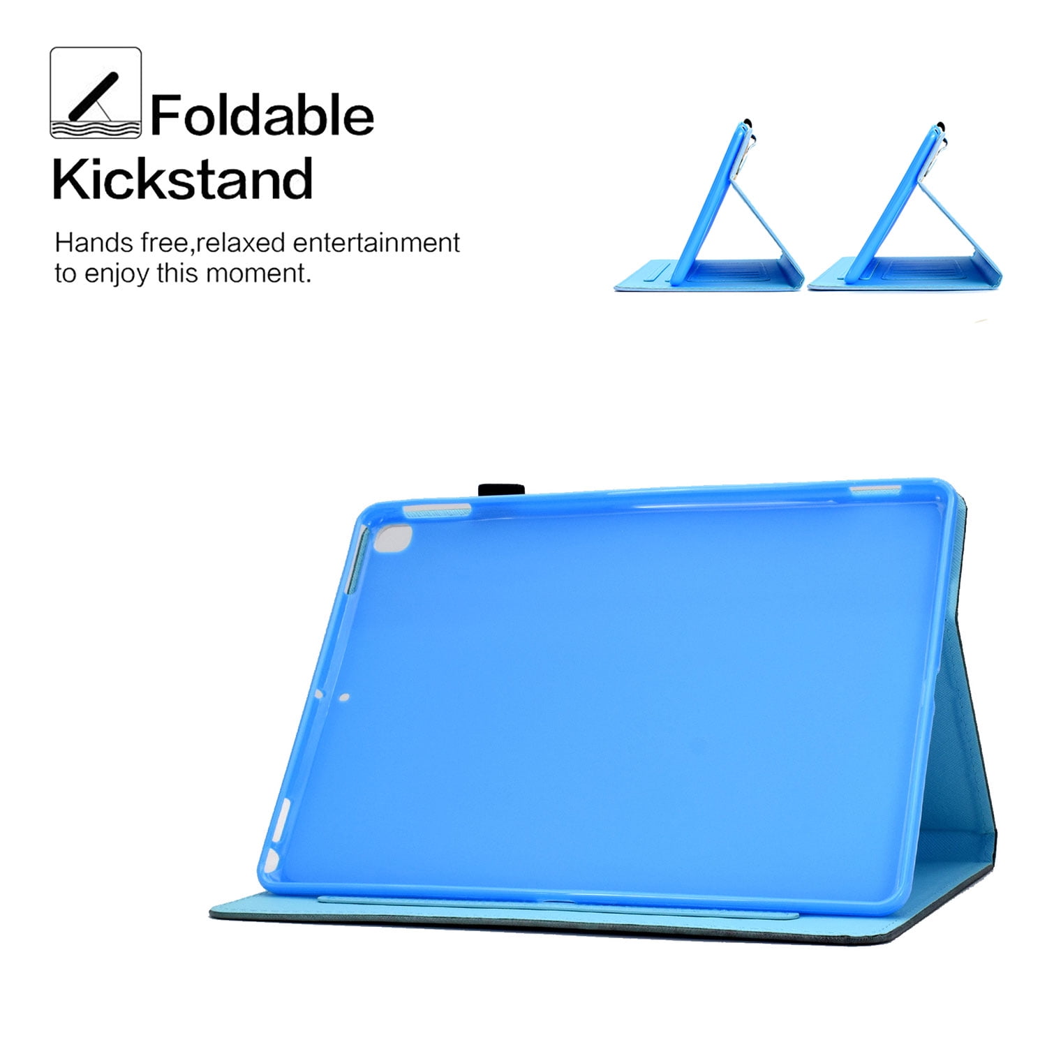 New iPad 10.2" Case 2019 (7th Generation), Allytech Slim Fit Smart Cover with Auto Sleep Wake Multi Angle Stand Pencil Holder Protection Folio Flip Shell Cover for Apple iPad 10.2 Inch, Butterflies