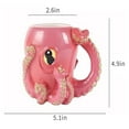 thumbnail image 2 of Dos tazas de pareja de broma de pulpo rosa, 19,6 onzas, novedosas tazas de café, aptas for microondas y lavavajillas, adultos, uso doméstico reutilizable, 2 of 10