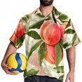 thumbnail image 4 of Peach Men's Short Sleeve Beach Shirts, Casual Button Down Poplin Printed Summer Tops - Unisex, 4 of 6