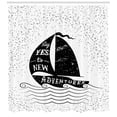thumbnail image 3 of Ambesonne Adventure Shower Curtain, Small Boat Maritime, 69"Wx84"L, Black White, 3 of 3