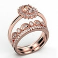 thumbnail image 3 of Beautiful Minimalist 2.50 Carat Oval Cut Morganite And Diamond Moissanite Engagement Ring, Classic Halo Wedding Ring, Two Matching Band in 10k Solid Rose Gold Band, Gift For Her, Promise Ring, 3 of 4