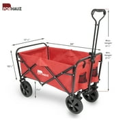 ForHauz Folding Collapsible Wagon Yard Cart for Utility, Beach, and Garden