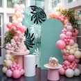 thumbnail image 3 of Teal Black Floral Arch Backdrop Cover 7.2 FT Vintage Teal White Black Flower Stretchy Elastic Arch Stand Covers Spandex Arched Background Birthday Wedding Party Decoration (No Stand), 3 of 9
