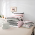 thumbnail image 6 of Castle Fairy Stripes Girl Twin Bedding Sets,Vintage Minimalist Lines Bedding Comforter Set, 6 of 8