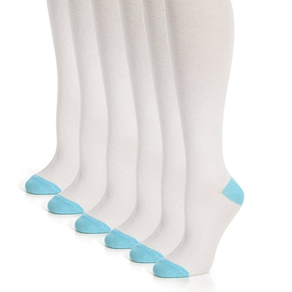 The Right Fit Girl's School Uniform, Cotton Knee High Dress Socks (Pack of 3 or Pack of 6)