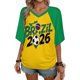 thumbnail image 2 of Women's Football Graphic T-Shirt, Soccer Fans V-Neck Short Sleeve T-Shirt with Print, Soft Lightweight Soccer Apparel Shows Player Number for Soccer Tournament 2026 Green Size: 2XL, 2 of 5