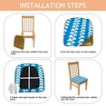 thumbnail image 4 of Blue and White Modern Art Geometric Seat Covers for Dining Room Chairs Set Of 4,Stretch Printed Washable Chair Seat Cover with Elastic Ties and Button,Removable Waterproof Couch Cushion Covers, 4 of 6
