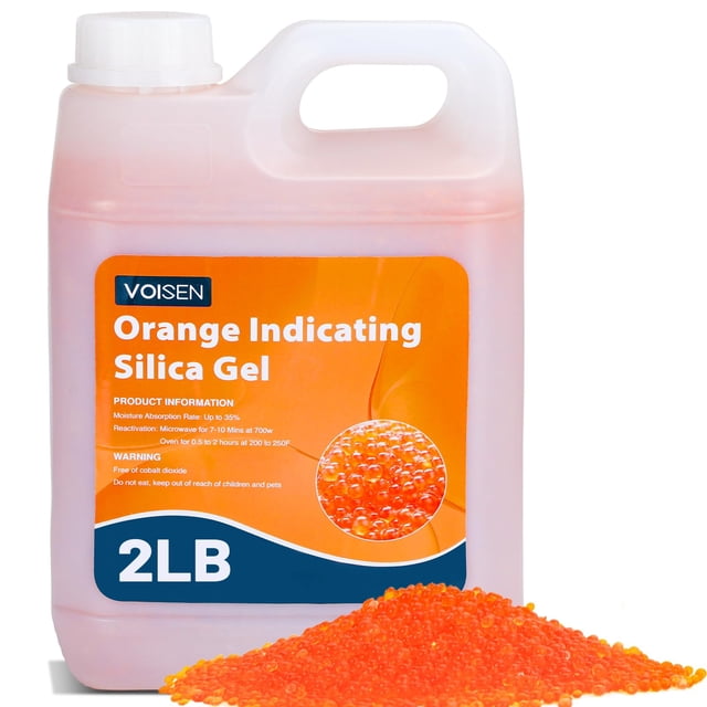 Gel de sílice indicador naranja Voisen Desecant Beads, 2 kg