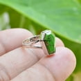 thumbnail image 4 of Solid 925 Sterling Silver Coffin Ring, Natural Green Copper Turquoise Gemstone Ring, Statement Ring, Unique Handcrafted Jewelry For Women/Men, 4 of 5